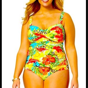 NWOT Anne Cole Island Time Bandeau, 18W